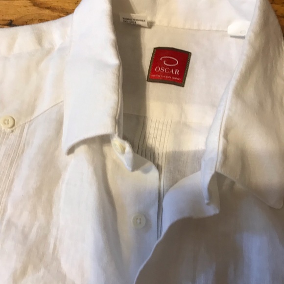 Authentic Oscar de la Renta linen oversized dress shirt or blazer size L - Picture 13 of 13